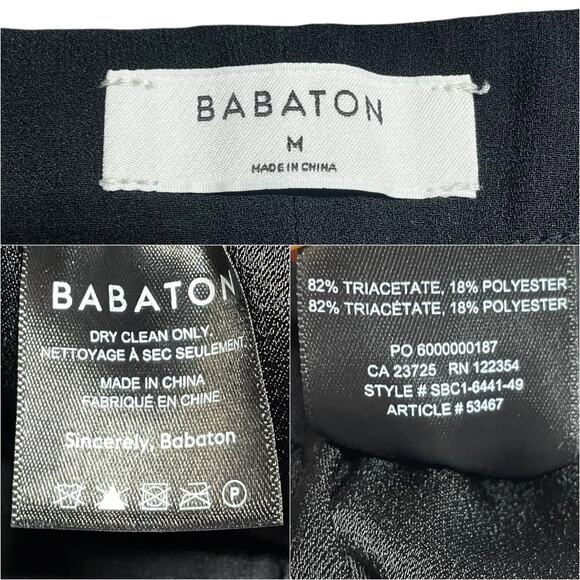 BABATON ARITZIA Dexter Black Ankle Pull-On Pants Size M Elastic Waist Pockets - Picture 8 of 8